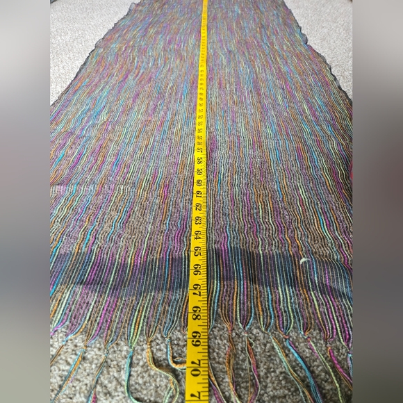 Egon Furstenberg Translucent Multicolored Rectangular Scarf - Picture 11 of 12